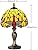 MIAOKE Table Lamp Stained Glass Crystal Bead Style Table Light, Handmade Desk Bedside Table Night Lamp, Antique Art Craft Gifts Lover Kid Living Room Study Bookcase Desk Ligh(Orange Dragonfly)
