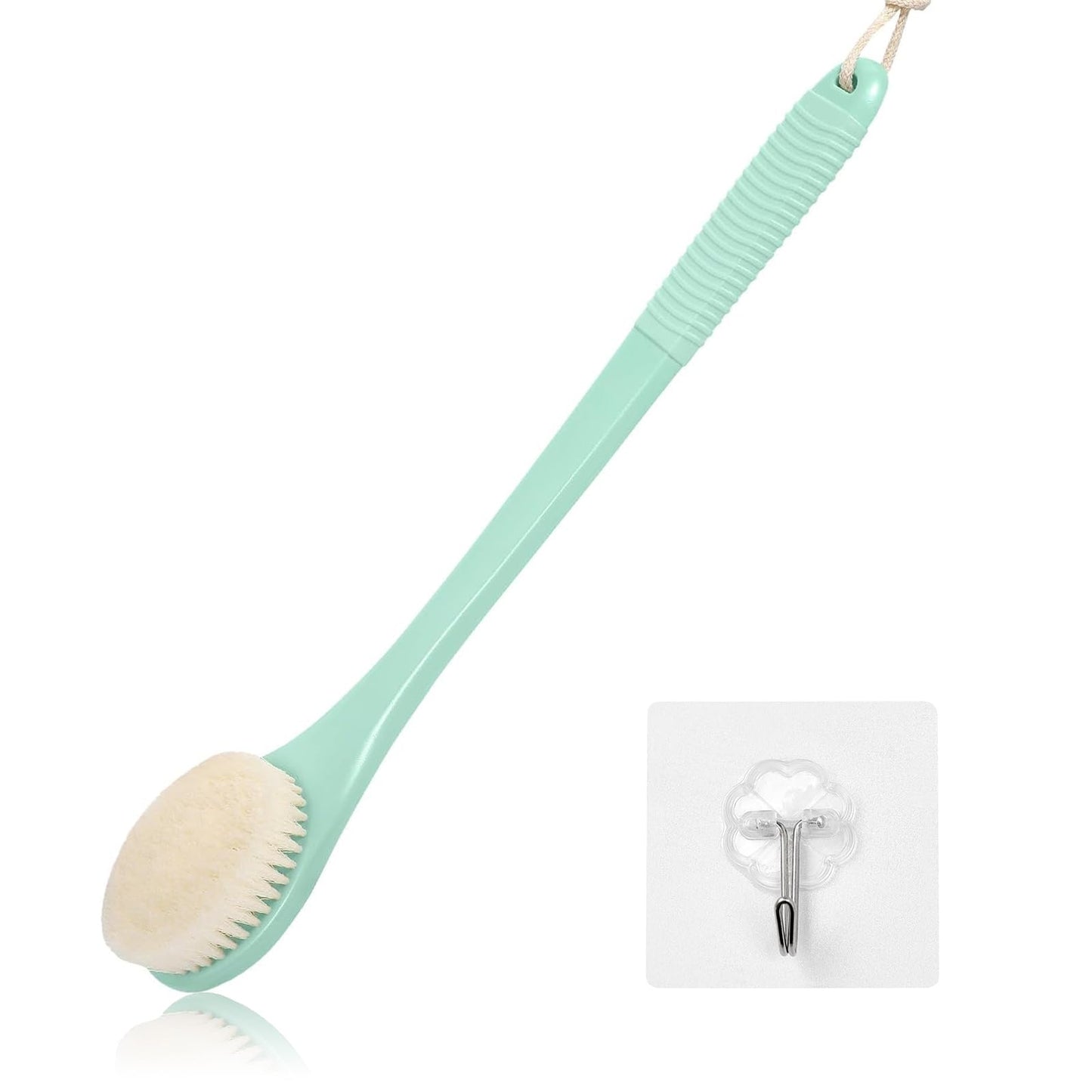 ROLIZOE 17-Inch Back Scrubber for Shower, Anti-Slip Exfoliating Body Brush for Bath, Gentle Back Brush for Shower for Men, and Women, Cleaning Skin