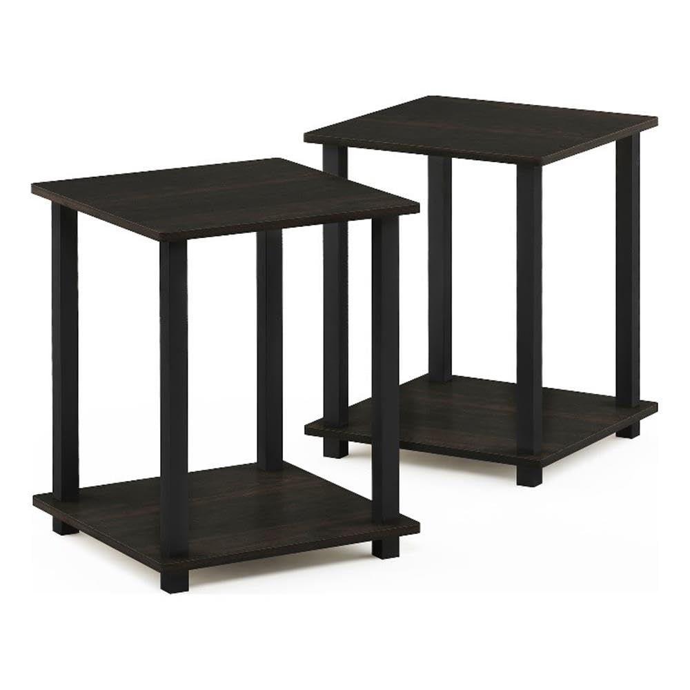 Furinno SIMPLISTIC Night Stand Set of 2, Nightstand, Bedside Table, Side Table, End Table, for Bedroom, Living Room, Espresso