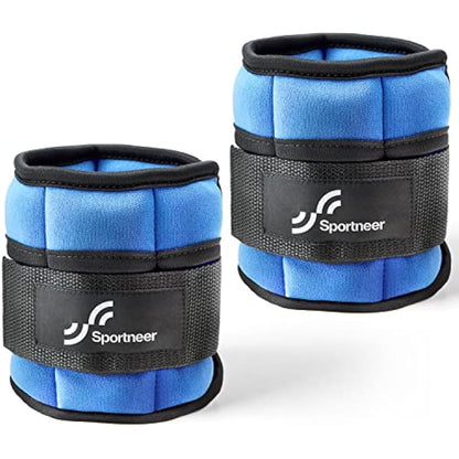 Sportneer Ankle Weights Adjustable Ankle Weights Set Wrist Strap 0.45kg - 2.25kg Each Ankle, 0.9kg - 4.5kg a Pair