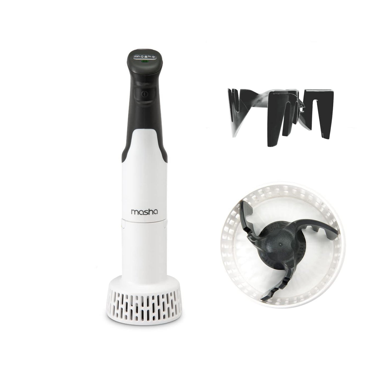 Masha Official Electric Potato Masher Hand Blender 3-in-1 Multi Tool Blends Purees Whisks - Immersion Mixer - Vegetables & Potatoes - Soup Maker