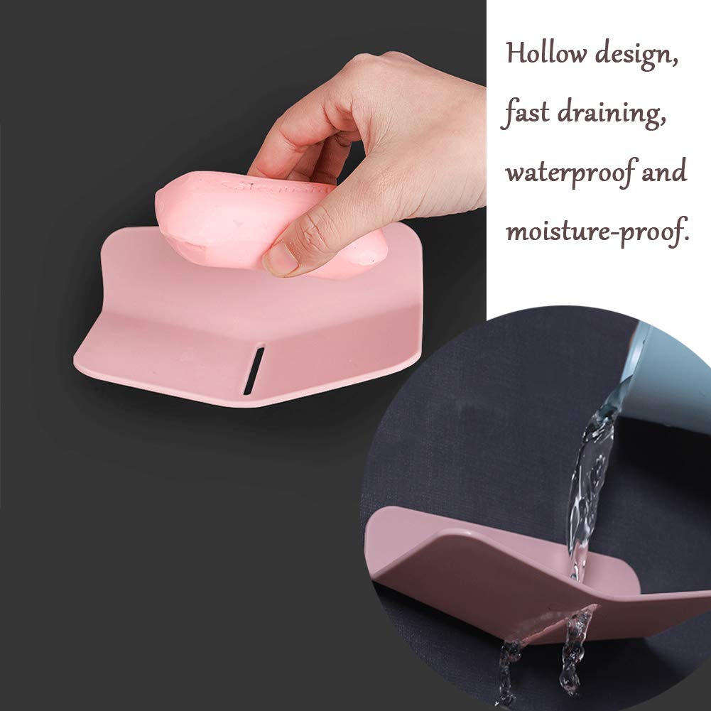 Soap Holder Shower Wall Mounted Draining Soap Dish for Shower Soap Saver for Kitchen, Bathroom.(Gray, 1)