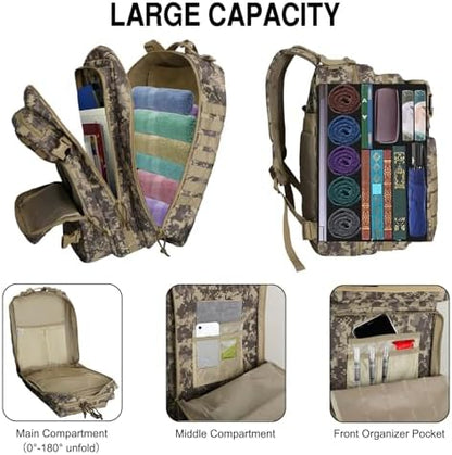 WOLT | Tactical Backpack for Men 45L Military Backpack Large 3 Day Assault Pack Rucking Backpack for Survival Hiking