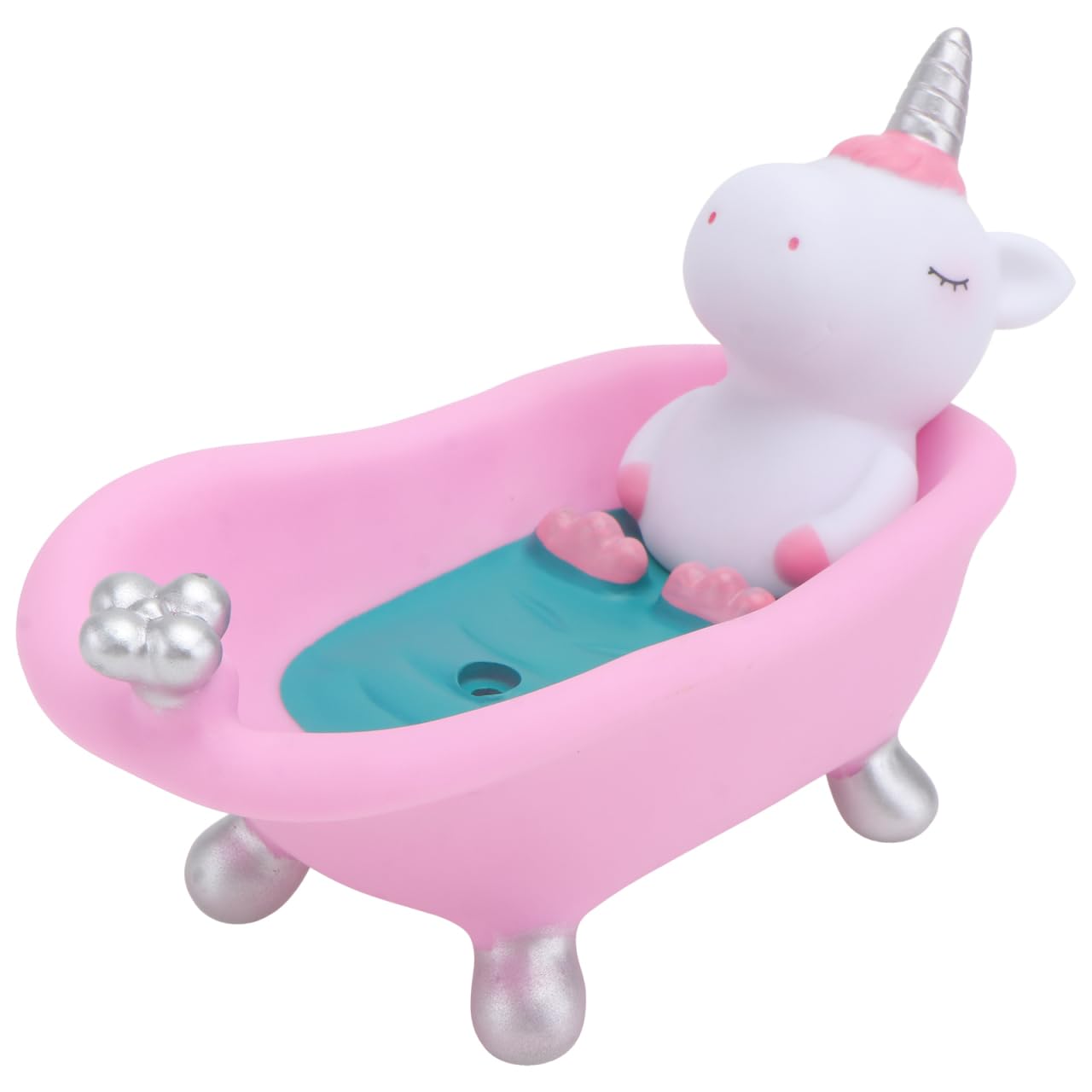 Amosfun Unicorn Soap Box with Drainage Cartoon Animal Soap Holder for Bathroom Bathtub Kitchen Sink Practical Dish