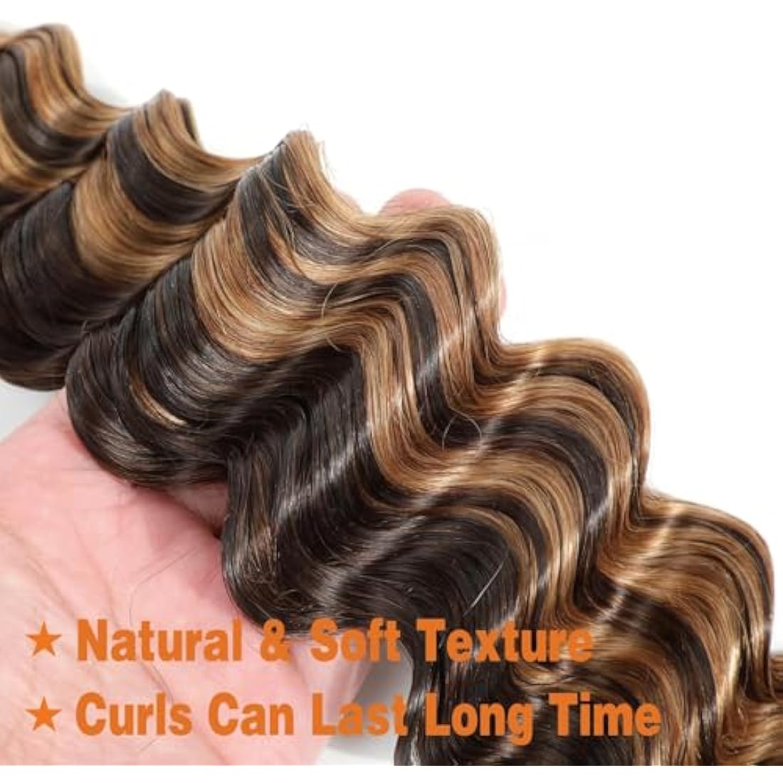 Bulk Human Braiding Hair Deep Wave Human Hair for Braiding Micro Braiding Hair Human Hair 100% Unprocessed Brazilian No Weft Human Hair 20 Inch (100g,4/27)