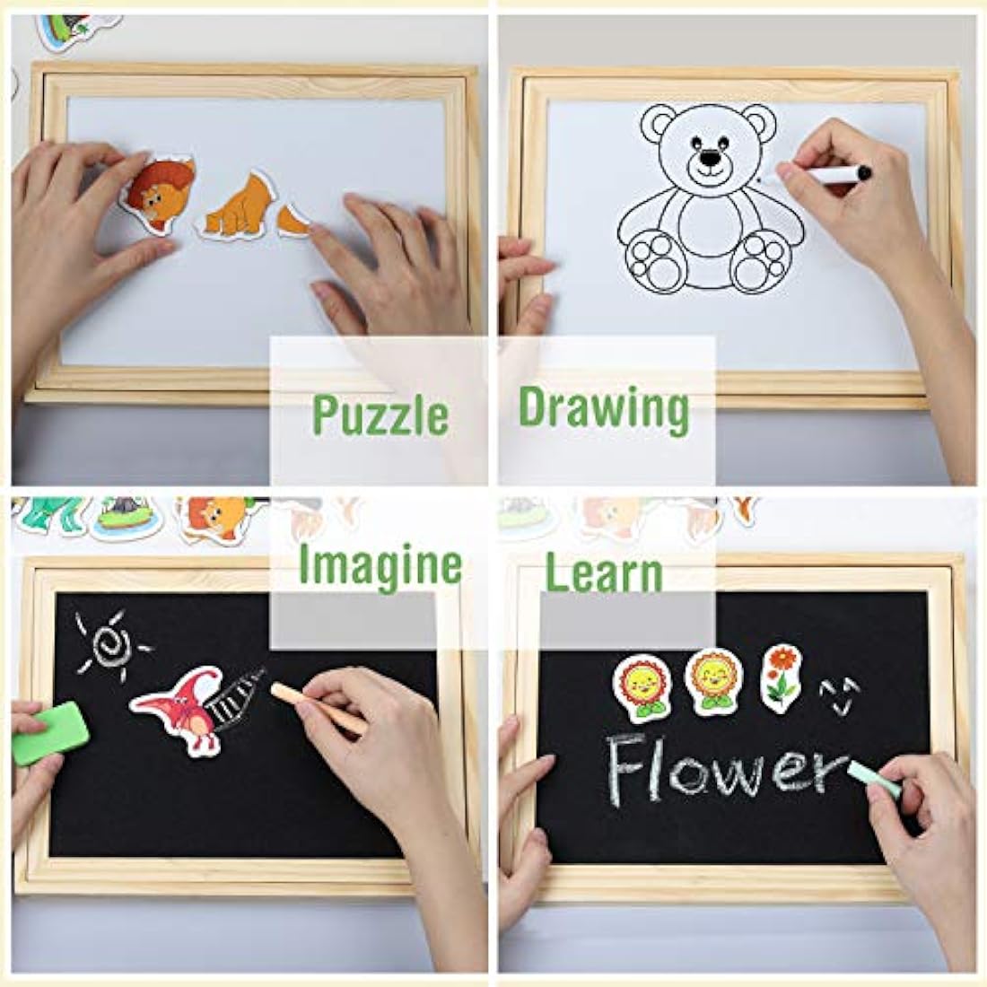 COOLJOY Wooden Magnetic Puzzle toys | Dinosaur Toys for 3 Year Old Boys | Dinosaur Magnetic Board 100+ PCS for Kids | Wooden Toys for Boys Girls Kids 3 4 5 Year Olds