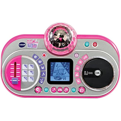 VTech Kidi Super Star DJ, Kids Microphone Toy with Songs and Sound Effects, Microphone and Adjustable Stand with Colour Changing Disco Light, Musical Toy with Games, 6 Years + 531703