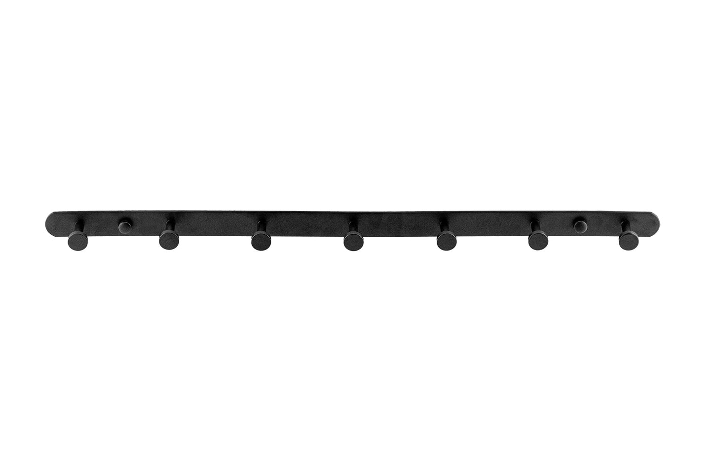 Brute Strength – Stainless Steel wall Coat Rack – Black – 7 Hooks · 54 cm