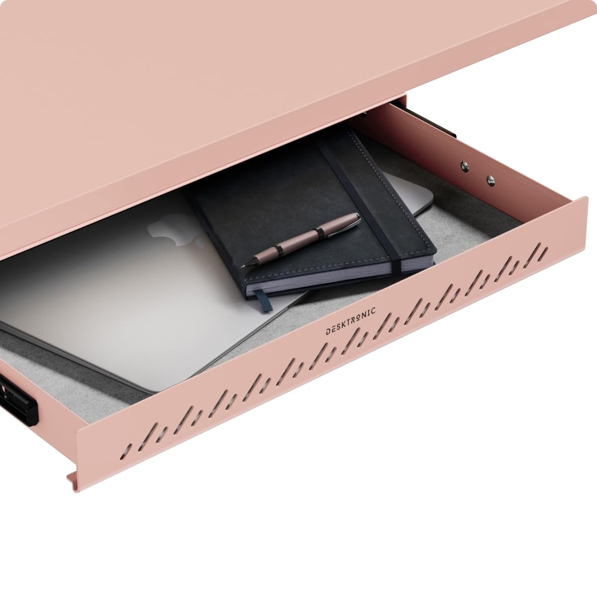 Desktronic Hidden Organizer, Under-Desk Storage Drawer - Easy Installation, Space-Saving, Large Capacity, Metal, for Office and Vanity