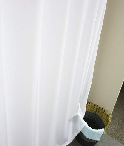 EurCross Water-resistant Fabric Shower Curtain for Bathroom or Outdoor Garden,Machine Wasable Solid White Shower Curtain liner 180 x 180cm Drop