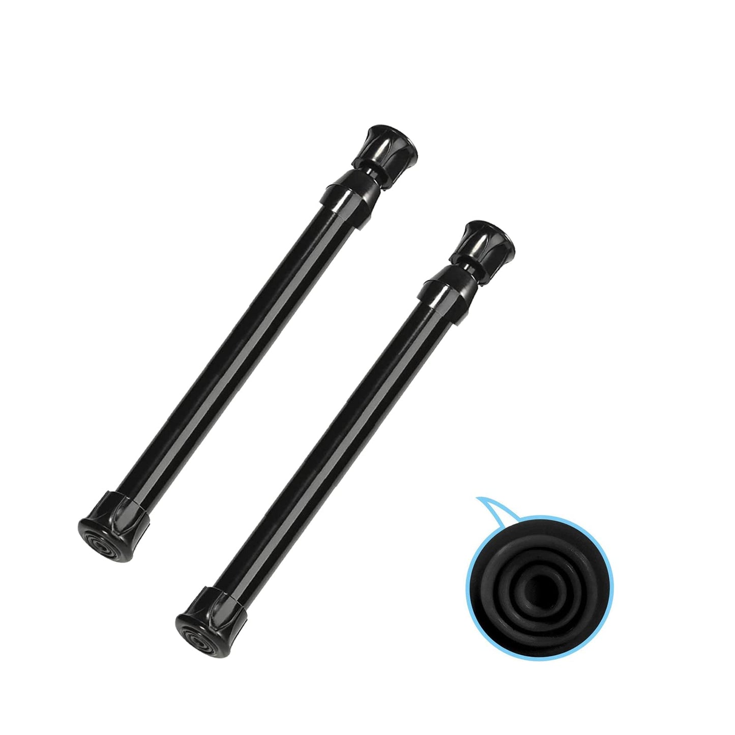 2 Pack Small Tension Rods 10 in to 15.7 Curtain Rods Window Rods in Extendable Width Spring Cupboard Bars for Kitchen Utensils, Closet, and Cabinet