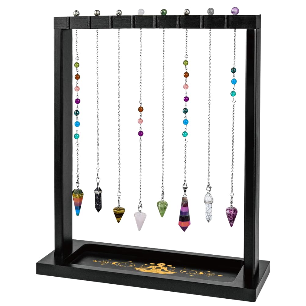 BEUNITONE Yoga Pose Display Holder, Wooden Figurine Stand for Displaying Crystals, Pendants, and Delicate Jewelry