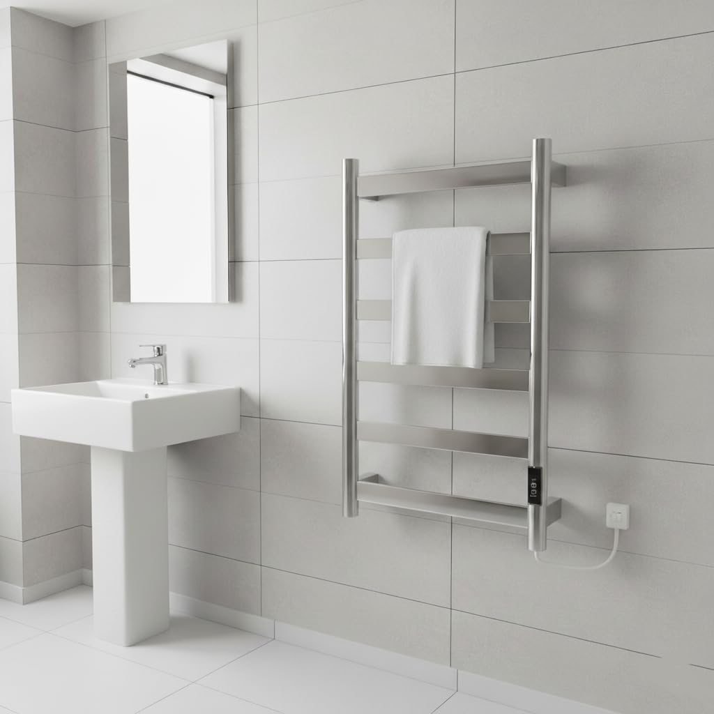 Manissa FALA Stainless Steel Electric Heated Towel Rail 400mm W x 720mm H