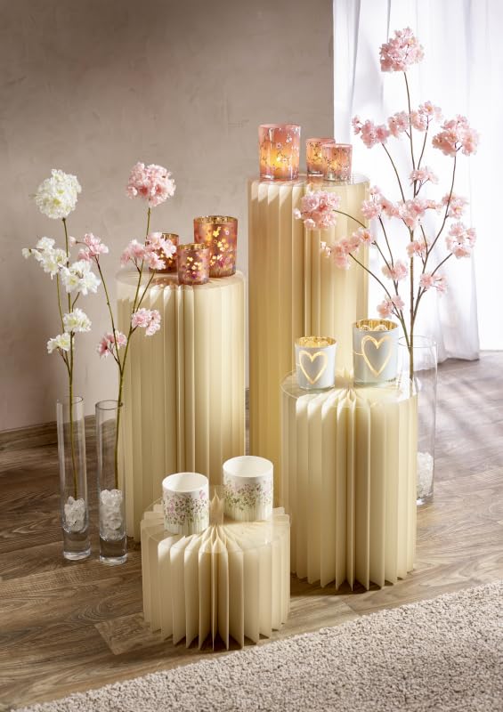 Foldable Paper Column, Decorative Column, Versatile Use as Side Table, Base or Flower Stool, Space-Saving and Lightweight, Ideal for Living Room