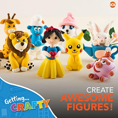 SOL 3pk Modelling Clay 16 Assorted Colours – Soft Clay Kit for Kids – Promotes Creativity & Sensory Play – Ideal for Crafts, School Projects, Anxiety Relief, Gifts, and Party Giveaways