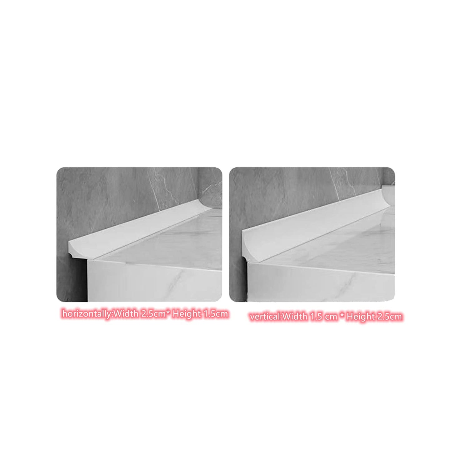 Silicone Shower Splash Guard,Water Retaining Strip,Wet Room Bathroom Floor Barrier, Shower Threshold Water Barrier (2 meters)