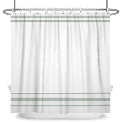 SDOTPMT 180x180cm Green and White Shower Curtain Modern Classic Green Striped Bath Curtain Countryside Farmhouse Minimalism Bathtub Curtain for