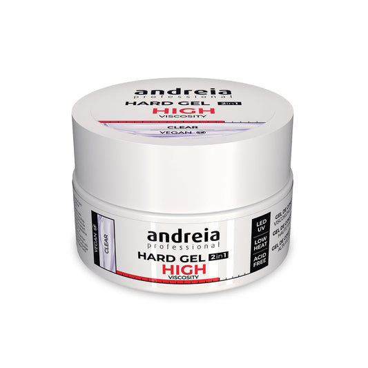 Andreia Professional Hard Nail Gel Biphasic 2 in 1 LED et UV Gel Nail Builder - High Viscosity for Hard Strong Nails Tips and Extensions - Colour