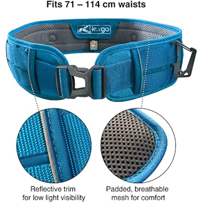Kurgo RSG Active Utility Belt, Hands-Free Waist Belt for Dog Walking, Adjustable, MOLLE Compatible, Coastal Blue