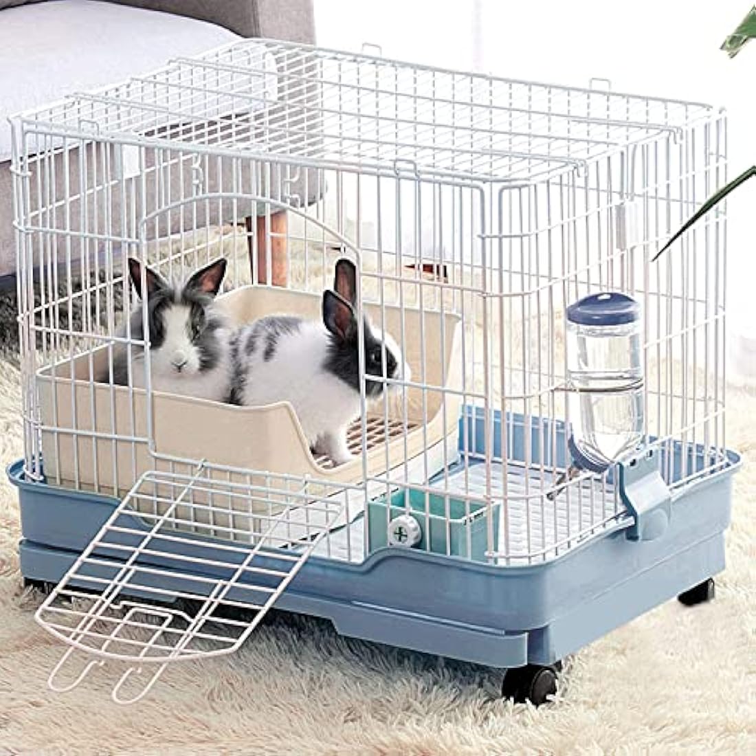 HYLYUN Large Rabbit Litter Tray Box Toilet,Potty Trainer Corner Litter Bedding Box with Drawer Larger Pet Pan for Adult Guinea Pigs, Rabbits, Hamster, Chinchilla, Ferret, Galesaur, Small Animals