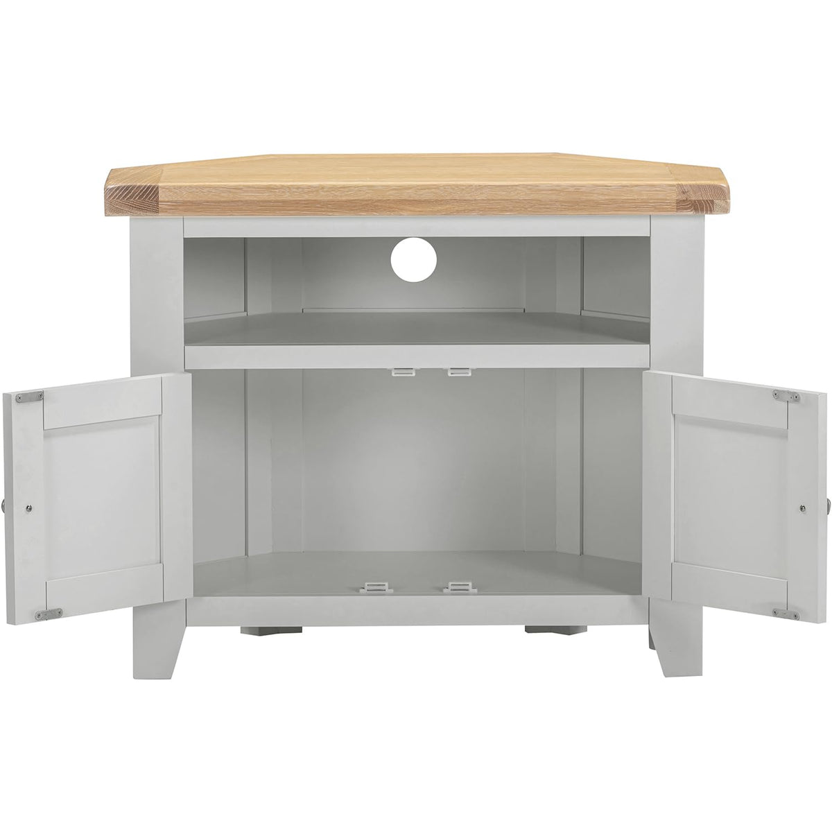 Seconique Windsor Corner Tv Unit in Pebble Grey/Oak