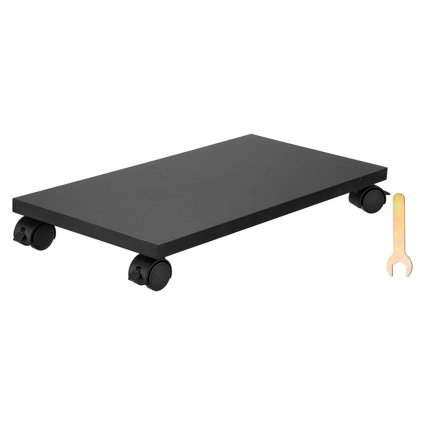 PATIKIL 8x16in PC Stand, Computer Tower Stand Wood CPU PC Holder Under Desk Mobile Cart 4 Caster Wheel for Floor Carpet Tower ATX Case Printer Potted