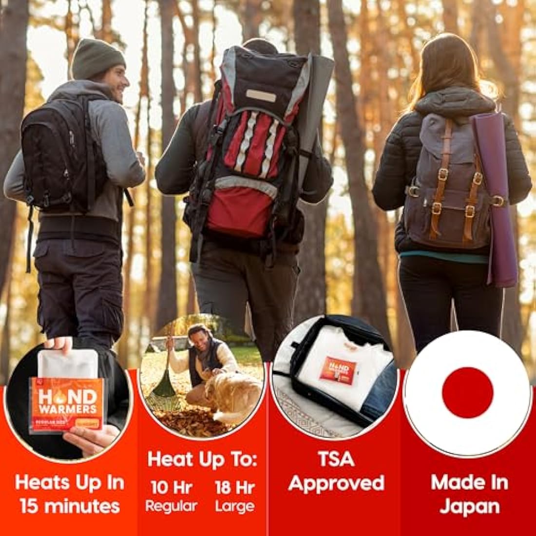 IRIS USA Hand Warmers – Large, 60 Individual Warmers, Long-Lasting Up to 18 Hours for Warm and hot Hands - On The Go, Disposable, 4-Year-Lasting Handwarmers for Hands and Feet, Winter Essentials