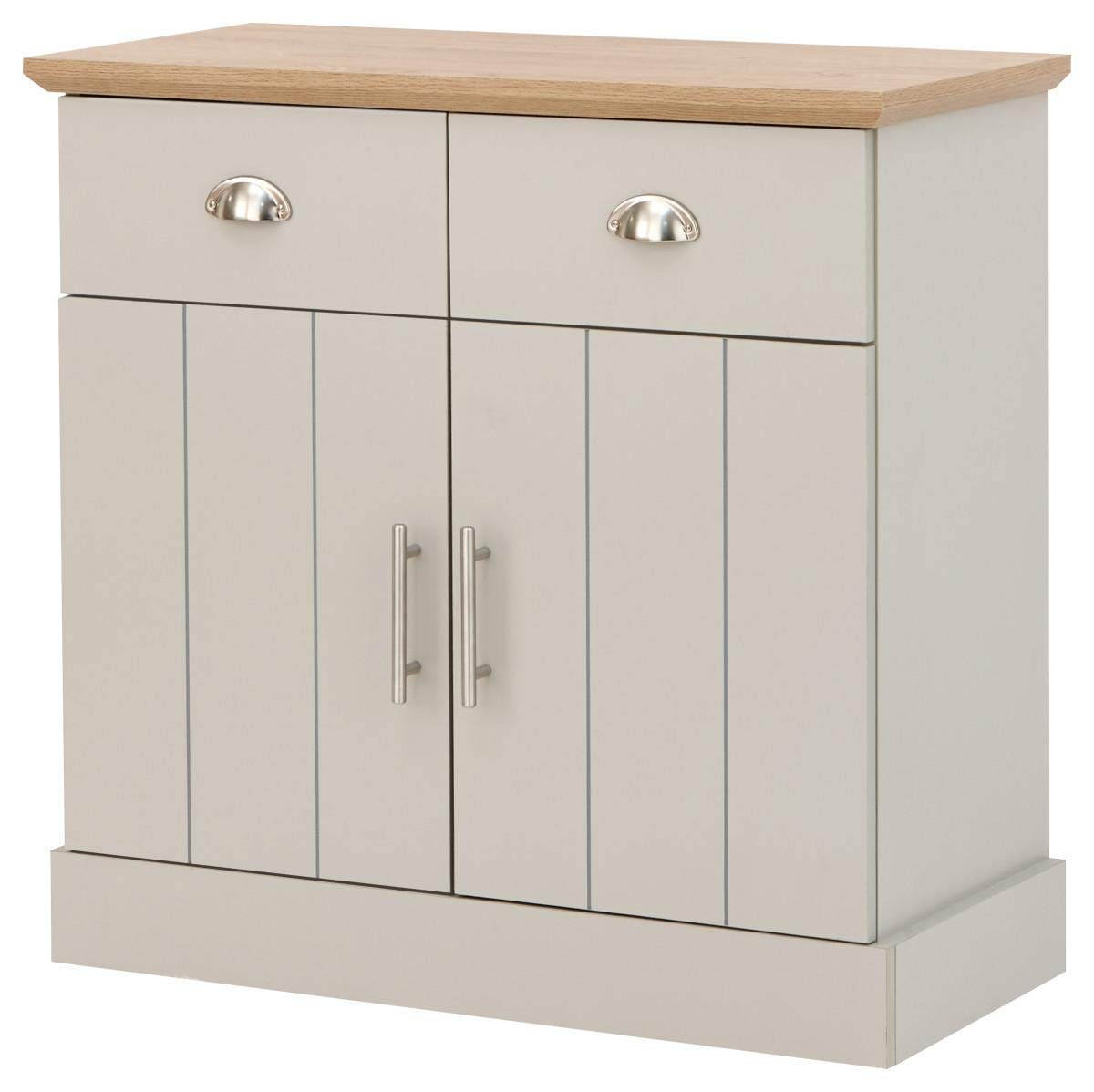 GFW Kendal Compact Sideboard Cabinet Unit With 2 Storage Drawers & Storage Cupboards Contemporary Wooden Sideboards For Living Room