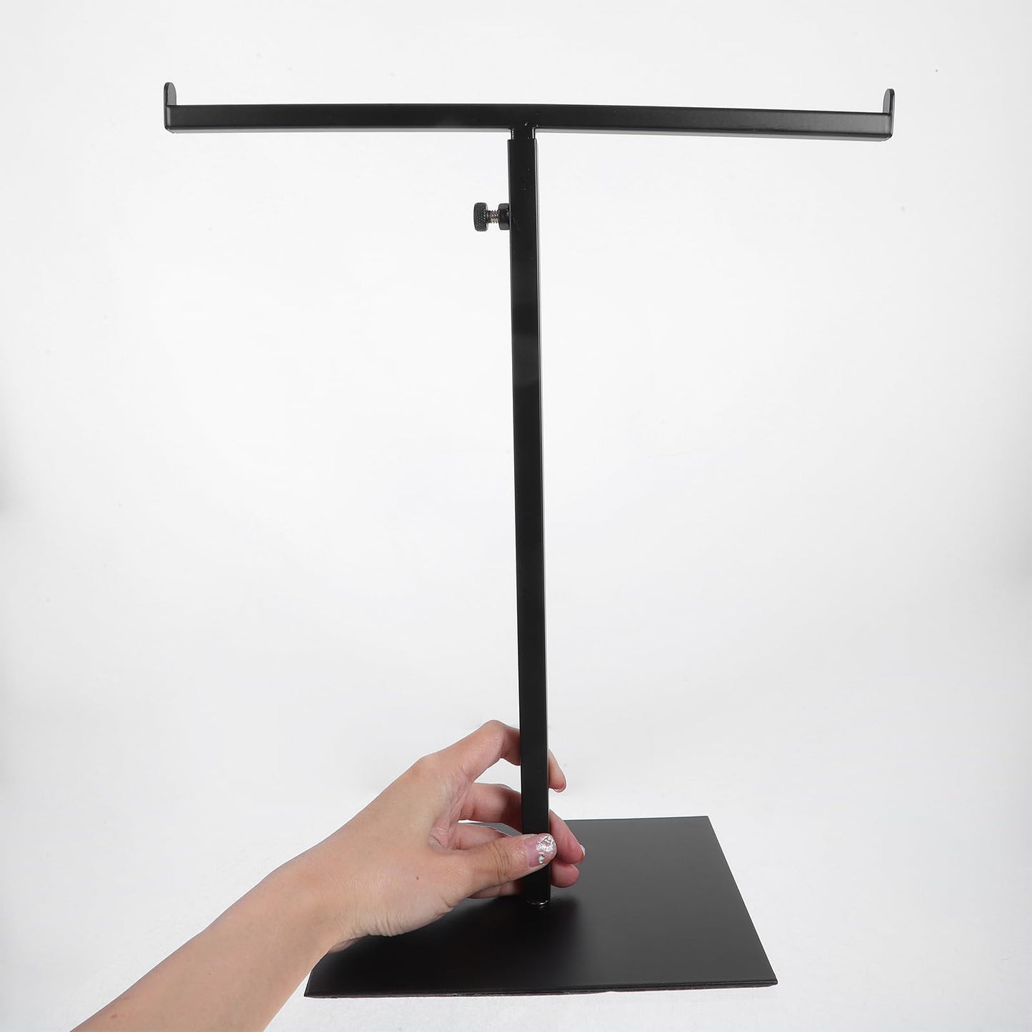 DEARMAMY Handbag Display Stand Adjustable Purse Display Stand Rack for Handbags Bags Backpacks Belts and Ties T-Shaped for Closet Bedroom Shop and