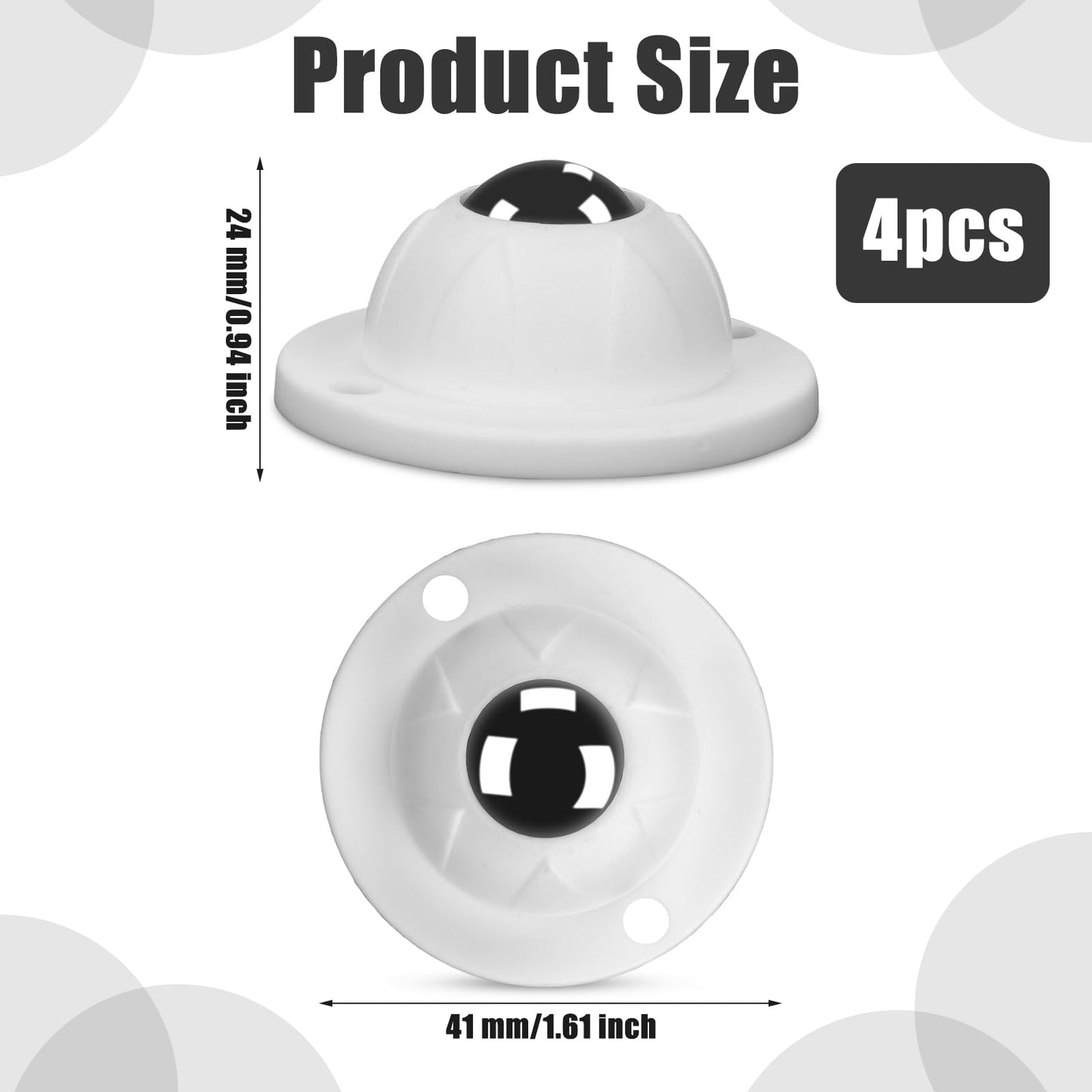 4pcs Mini Caster Wheels for Cricut Maker/Explore Air, Self Adhesive Roller Steel Swivel Transfer Bearings 360°Rotation Ball Casters Universal Sticky