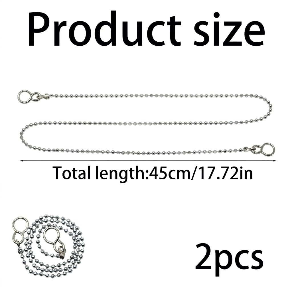 LinCoo 2 Plug Chain for Bathroom Sink, Bath Plug Chain Only, Drain Plugs Suitable for Toilets, Bathrooms, and Kitchens