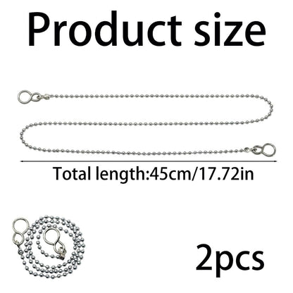 LinCoo 2 Plug Chain for Bathroom Sink, Bath Plug Chain Only, Drain Plugs Suitable for Toilets, Bathrooms, and Kitchens