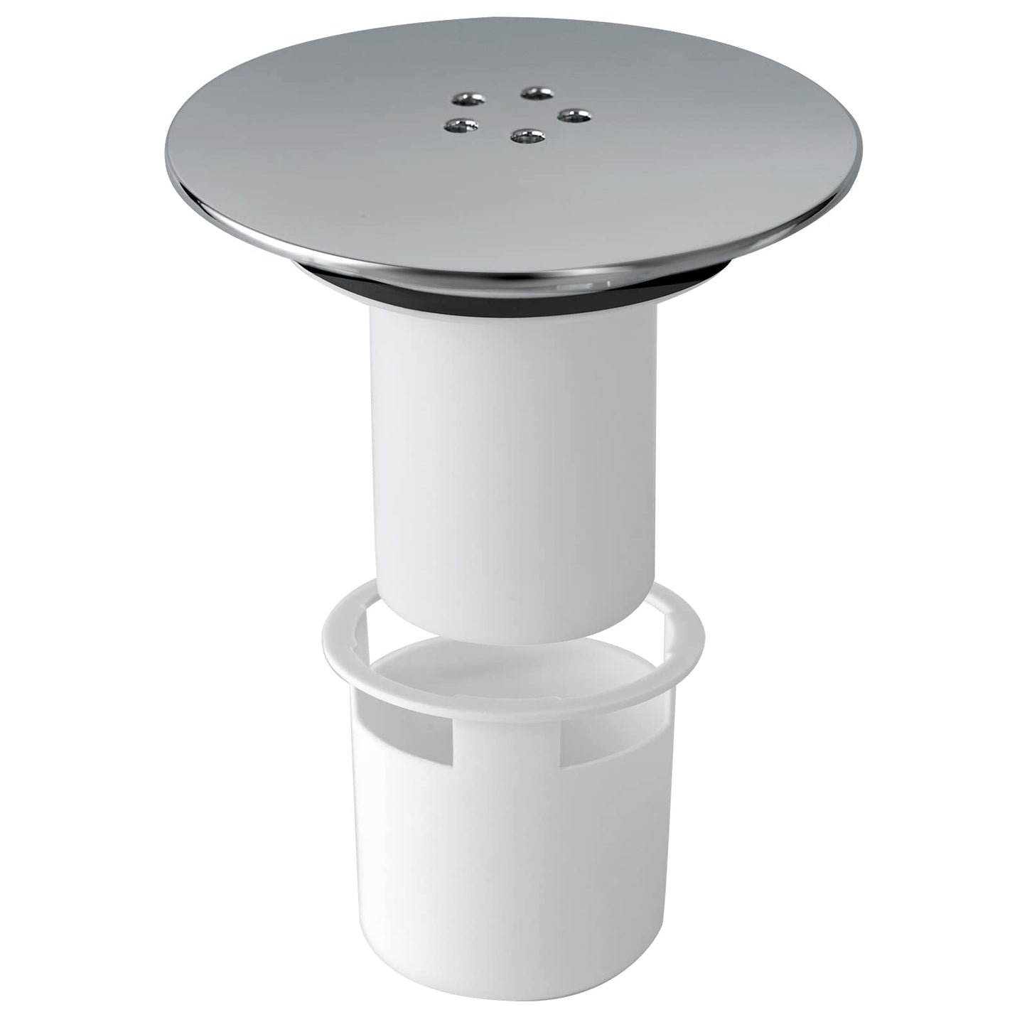 Shower Drain Cover, Chrome Trap Replacement, 90mm/115mm Plughole, Removable Top Waste Fitting Cap Parts, Tray Plug Hole Fast Flow