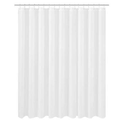 N&Y HOME Extra Wide Extra Long Fabric Shower Curtain Liner 108 x 84 inch, Hotel Quality, Washable, White Spa Bathroom Curtains with Grommets, 108x84