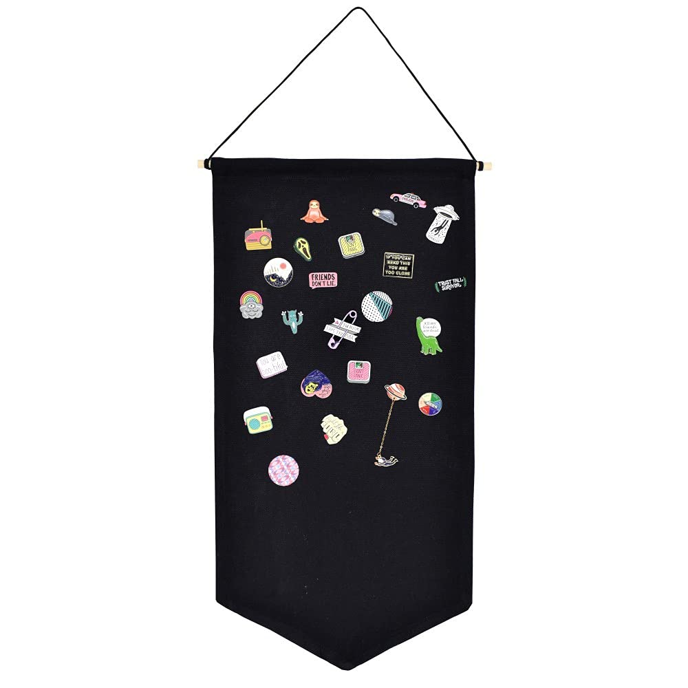 Winmany Wall Hanging Brooch Jewelry Storage Case Canvas Display Stand Enamel Pin Display Banner Holder Earrings Necklace Glitter Pin Collection