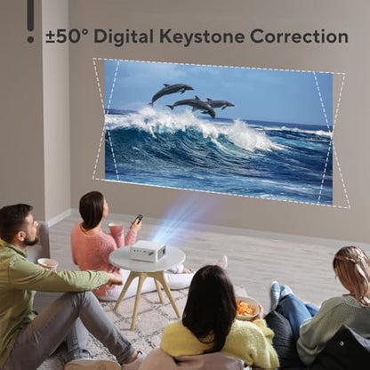 Mini Projector, AKIYO O1 2025 Upgraded 15000Lumen Projector, 50% Zoom, ±50° Keystone, Portable Projectors 1080P Full HD Supported, Compatible with iOS/Android/TV Stick/HDMI/USB/Switch(Tripod Included)
