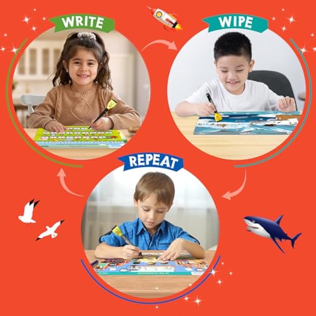 Skillmatics Search and Find Megapack - Reusable Preschool Learning Activities, Vocabulary Building Educational Game, Gifts for Ages 3, 4, 5, 6