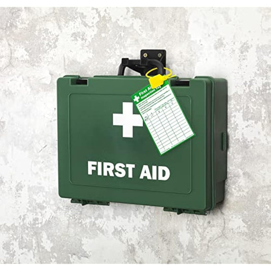 Safety First Aid Group Workplace First Aid Kit (Large 21-50 Persons) Economy HSE-Compliant with Inspection Tags, Accident Book, Wall Bracket, Extra Plasters