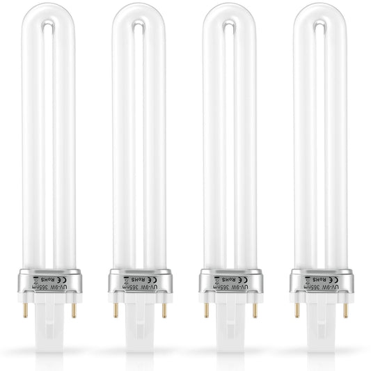 SEWACC 4 Pcs Nail Dryer Lamp Bulbs Replacement 9W 365nm Lamp Bulb Tube Nail UV Tube UV Led for Art Dryer UV Light