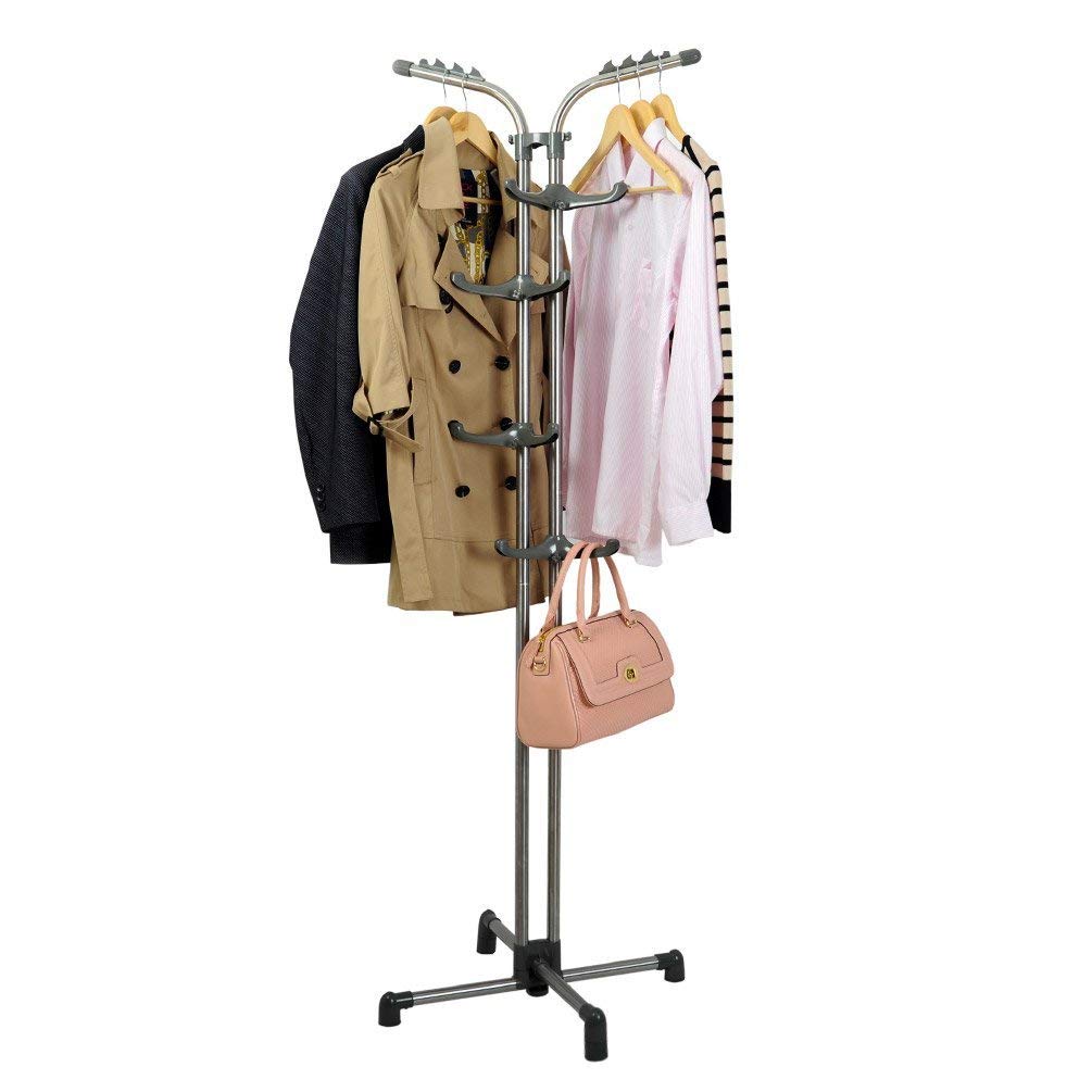 BAOYOUNI Coat Rack Metal Coat Stand Freestanding Hall Coat Tree 178cm H