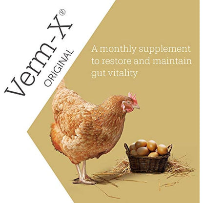 Verm-X 100% Natural Liquid for Poultry. Supports Intestinal Hygiene. Vet Approved. UFAS Assured. Contains Prebiotic for Gut Biome. Restores and Maintains Gut Vitality. Wormwood Free - 500ml