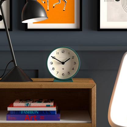 NEWGATE M Mantel Silent Sweep Mantel Clock - 'No Tick' - A Modern Mantelpiece Clock - Small Mantle Clock - Minimalist Dial - (Eden Green)