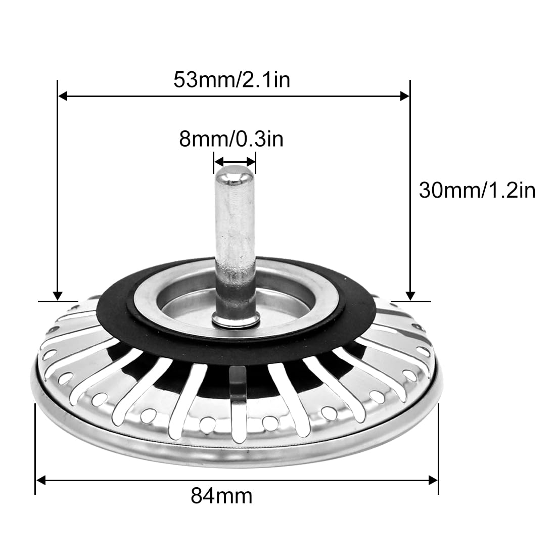 LICQIC Leak Proof Kitchen Sink Strainer Plug, Diameter 84 mm, 2 Pcs