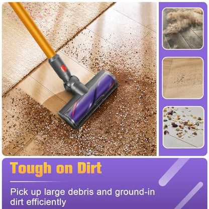 MOPEI Direct Drive Cleaner Head Compatible with Dyson V7 V8 V10 V11 V15 Vacuum Cleaner, Good for Carpets and Hard Floors
