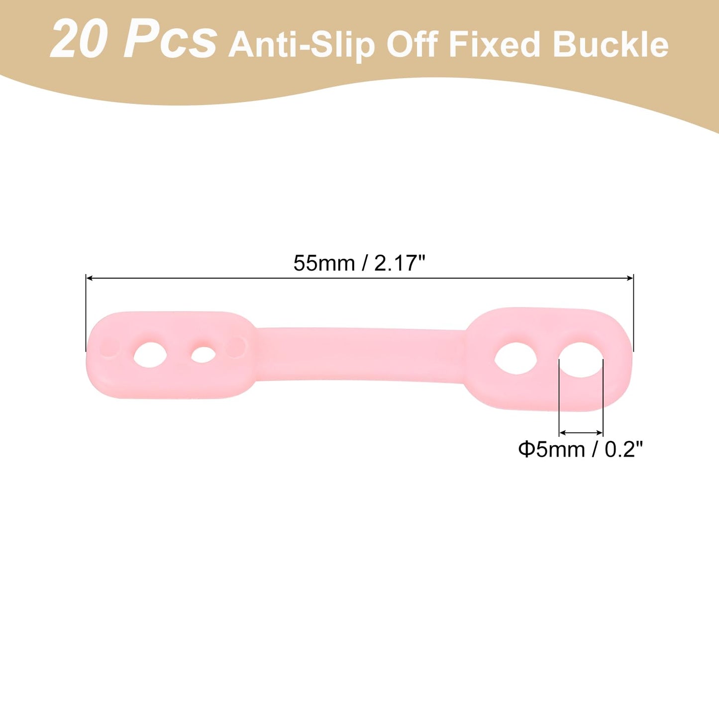 sourcing map 20Pcs Clothes Hanger Windproof Plastic Strip Hook, Anti-Slip Off Windproof Fixed Buckle
