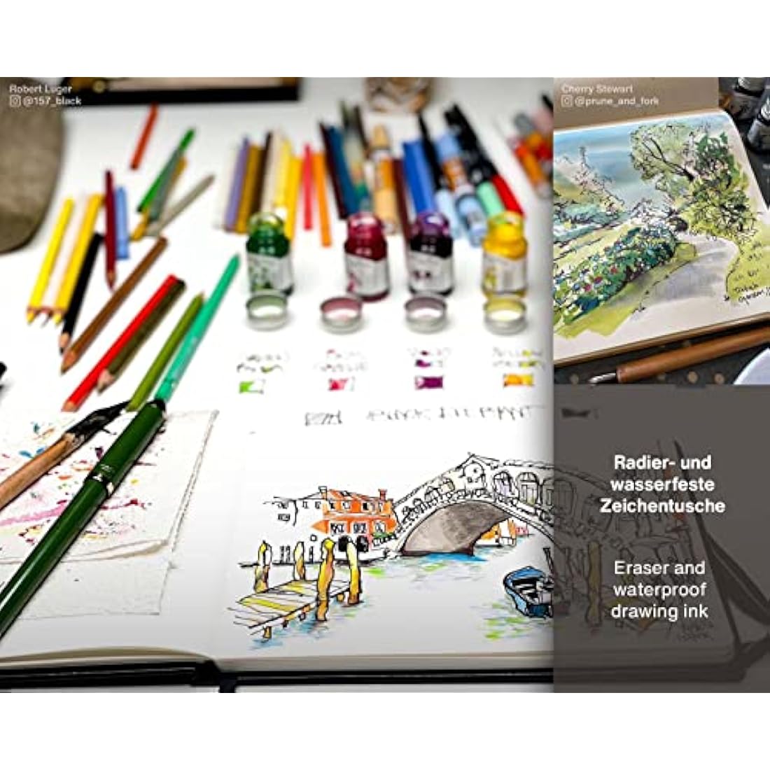 Octopus Write and Draw Ink Set - Desert Waterproof Ink for Fountain Pen Calligraphy, 6 x 10 ml
