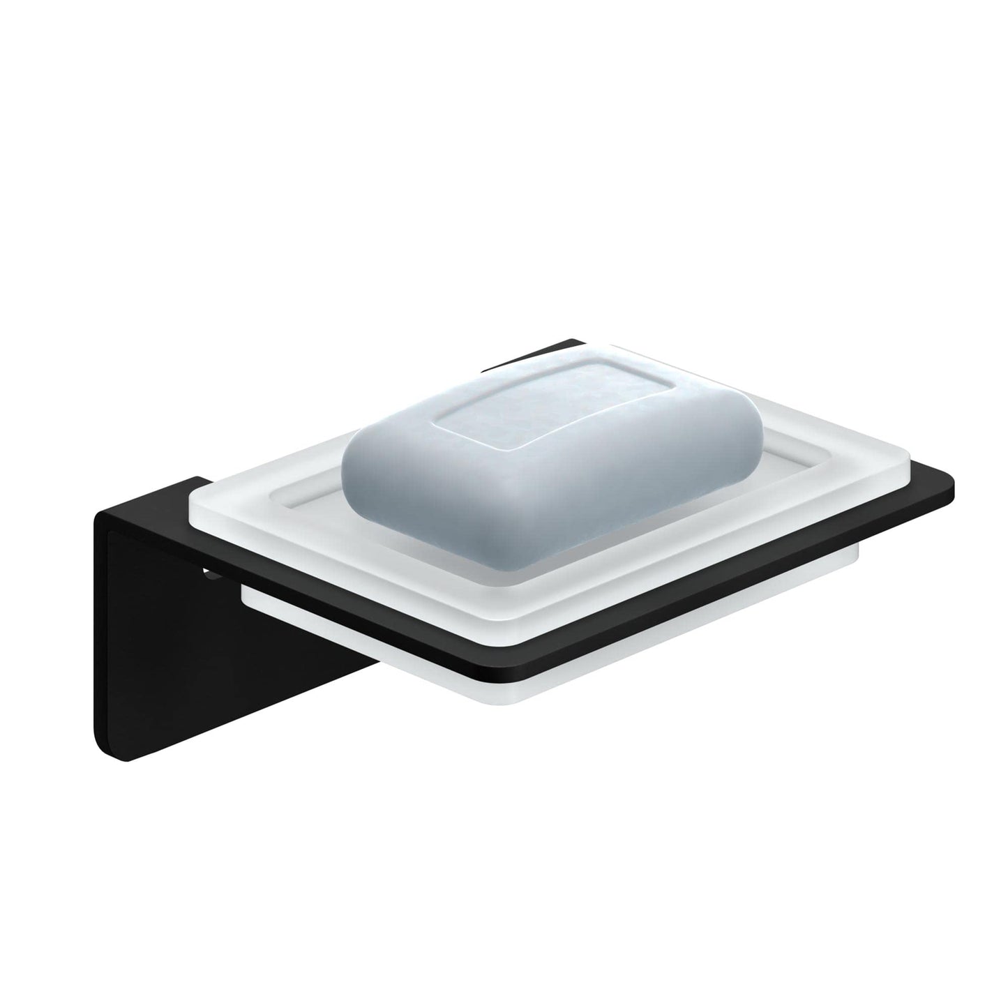 WEISSENSTEIN Soap Dish self adhesive - 100% Stainless steel and glas - Wall mounted bathroom accessories