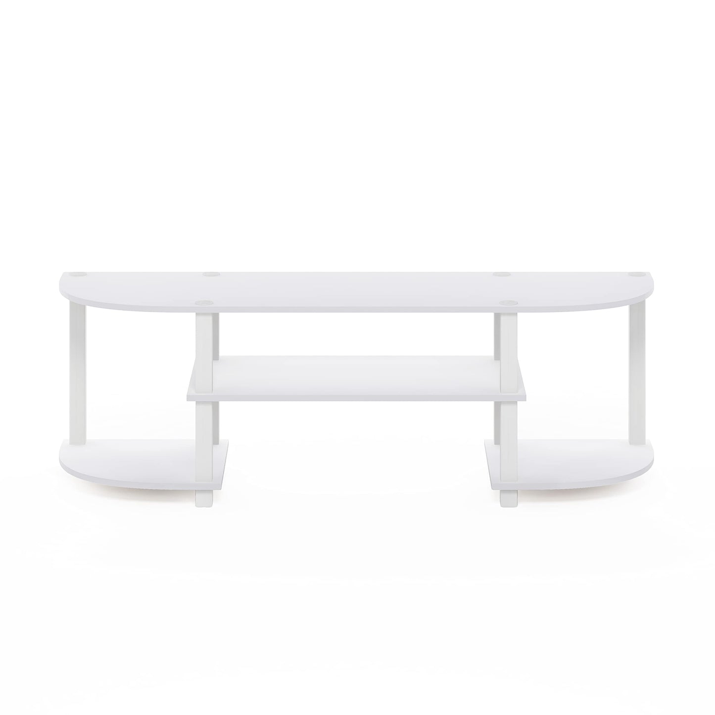 Furinno Wide Entertainment Center, Stand, TV Unit, Engineered Wood, White, 120(W) x 40(H) x 34(D) cm