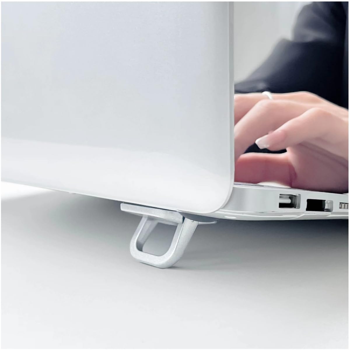 LiJuanWang 2 Pcs Mini Laptop Stand Portable Self Adhesive Keyboard Riser Invisible Computer Feet for Desk,Invisible Computer Keyboard Stand for