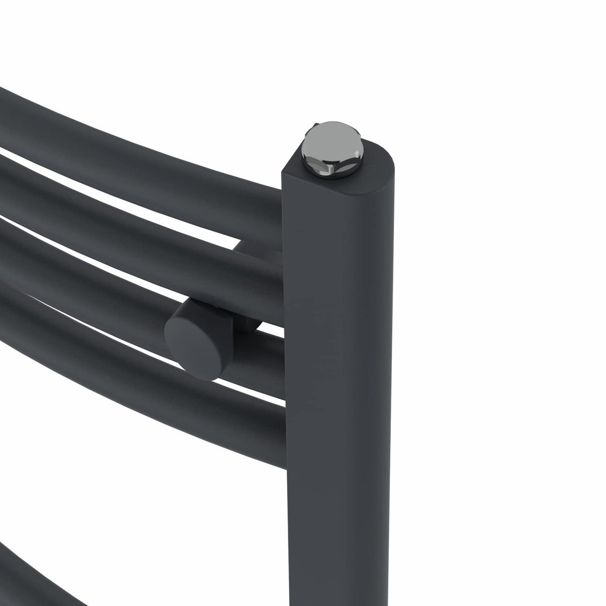 Warmehaus Curved Bathroom Heated Towel Rail Radiator Grey 1400x600mm